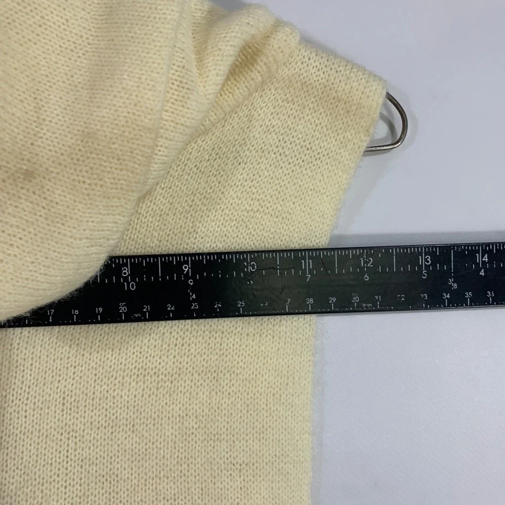 Womens Faux Turtleneck Knit Cowl Neck Cream Sleeveless Sweater Vest Hand Wash‎